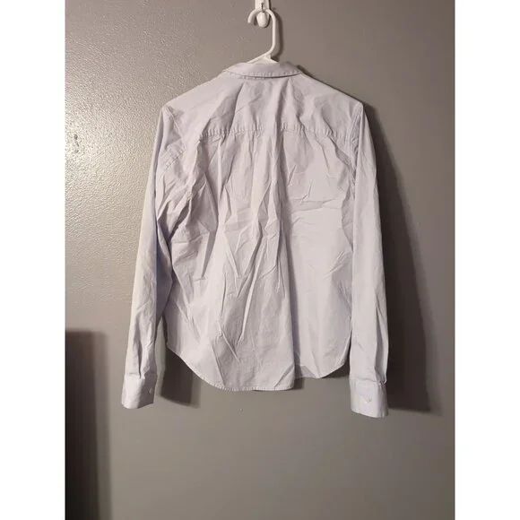 Calvin Klein Blue Classic Fit Button Up Shirt Women's L Long Sleeve - Picture 4 of 7